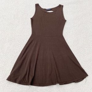 Brandy Melville Casual Brown Open Cut Skater Dress